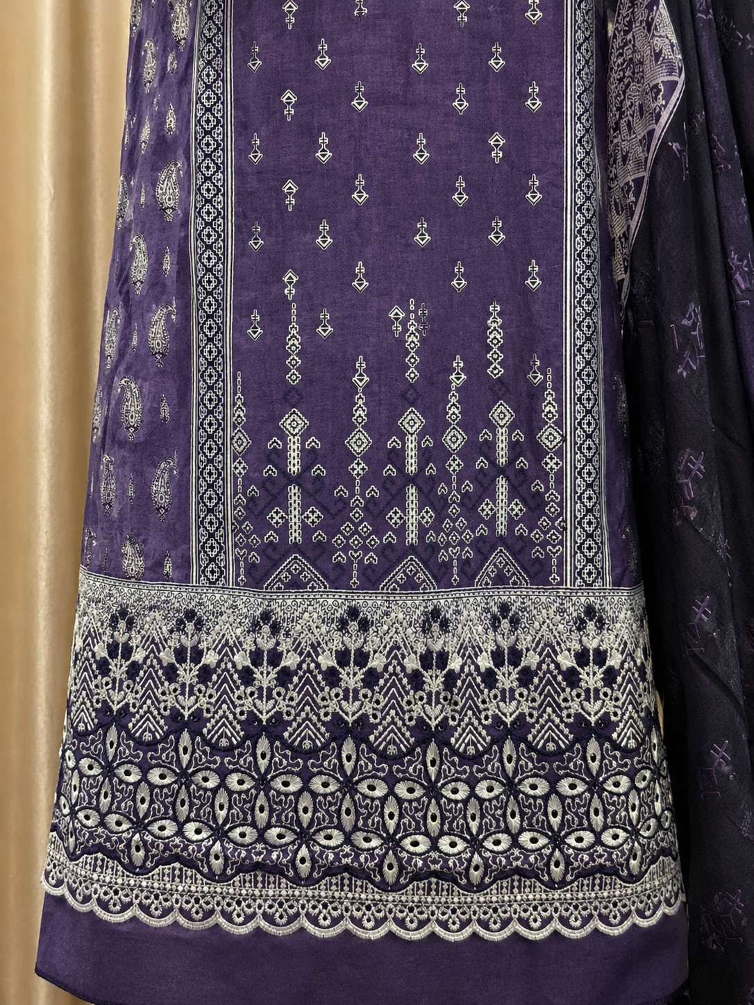 Inspired Alfaaz by Al Marina Deep Purple Chikankari Cotton Suit