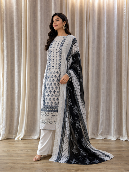 Inspired Alfaaz by Al Marina White Chikankari Cotton Suit