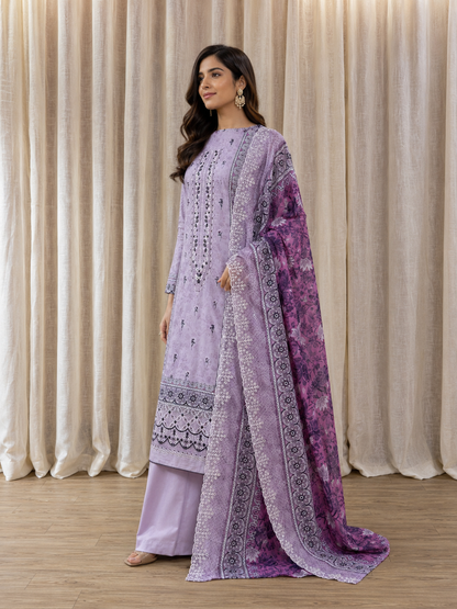 Inspired Alfaaz by Al Marina Lavender Chikankari Cotton Suit
