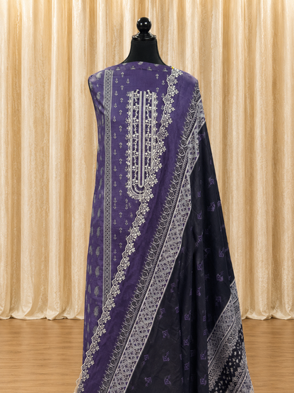 Inspired Alfaaz by Al Marina Deep Purple Chikankari Cotton Suit