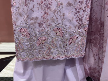 Inspired Khuda Baksh Onion Pink Chikankari Cotton Suit