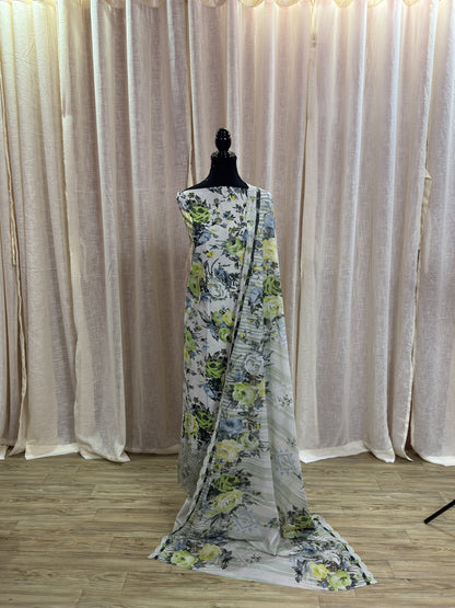 Inspired Abu Rehan Sage Green Chikankari Cotton Suit
