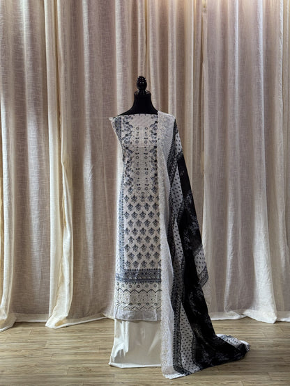 Inspired Alfaaz by Al Marina White Chikankari Cotton Suit