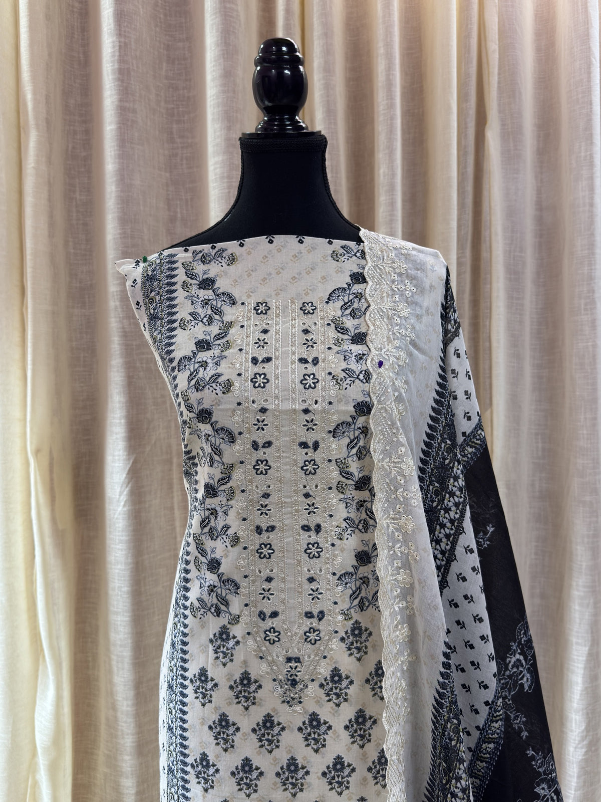 Inspired Alfaaz by Al Marina White Chikankari Cotton Suit