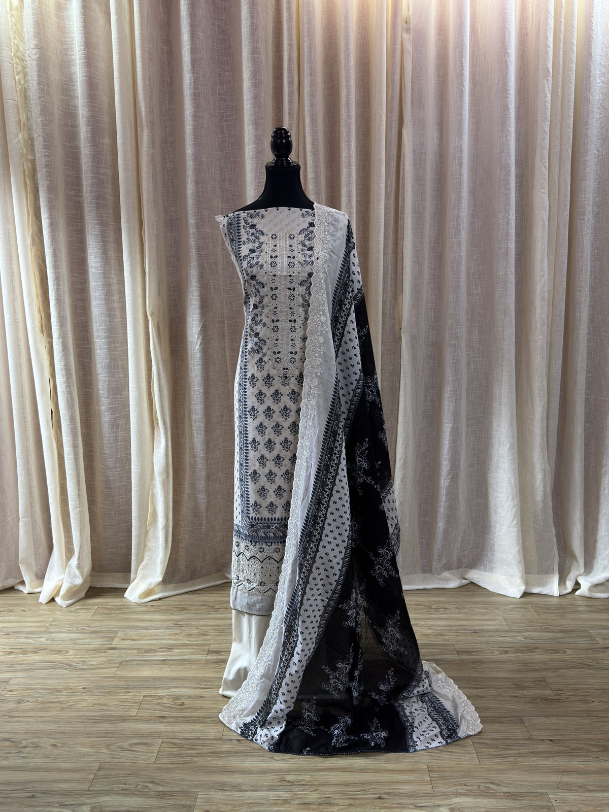 Inspired Alfaaz by Al Marina White Chikankari Cotton Suit
