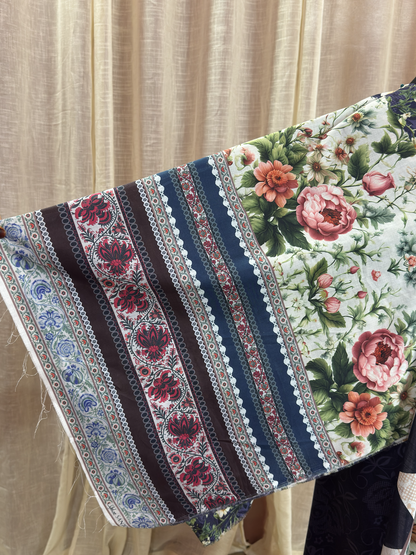 Original Elaf Imperial Indigo Floral Print Unstitched Lawn Suit